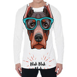 Dobermann With Glasses Print Men's Long Sleeve T-Shirt