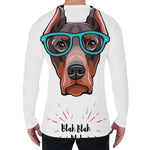 Dobermann With Glasses Print Men's Long Sleeve T-Shirt