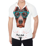 Dobermann With Glasses Print Men's Shirt