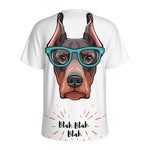 Dobermann With Glasses Print Men's Sports T-Shirt