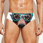 Dobermann With Glasses Print Men's Swim Briefs