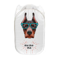 Dobermann With Glasses Print Mesh Laundry Hamper