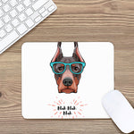 Dobermann With Glasses Print Mouse Pad