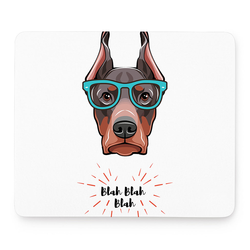 Dobermann With Glasses Print Mouse Pad