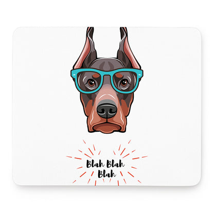Dobermann With Glasses Print Mouse Pad