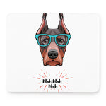 Dobermann With Glasses Print Mouse Pad