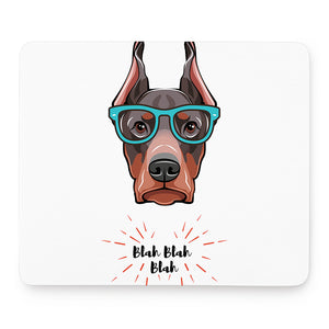 Dobermann With Glasses Print Mouse Pad