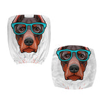 Dobermann With Glasses Print Office Chair Cover