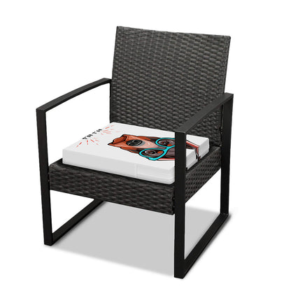 Dobermann With Glasses Print Outdoor Seat Cushion Cover