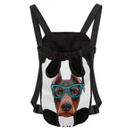 Dobermann With Glasses Print Pet Carrier Backpack