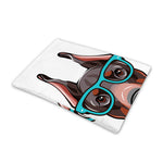Dobermann With Glasses Print Pet Cooling Mat Cover