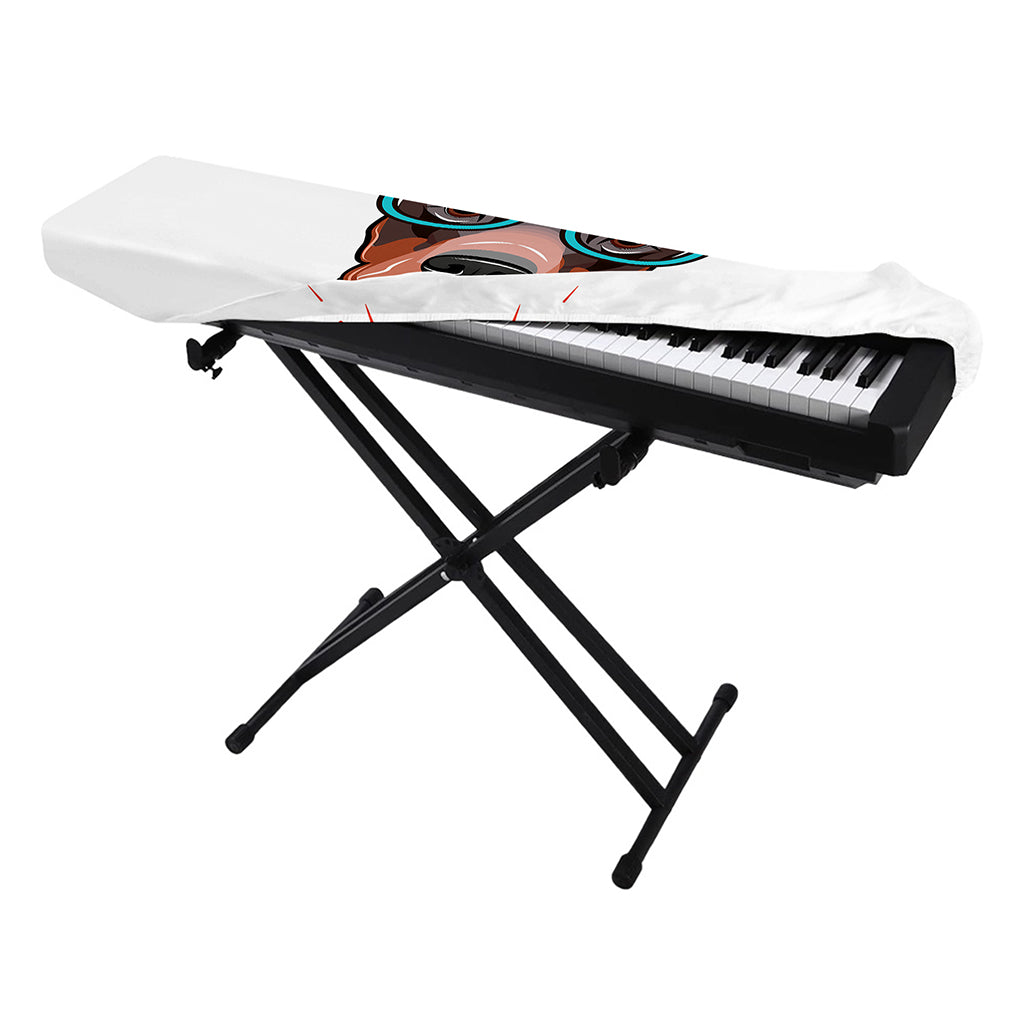 Dobermann With Glasses Print Piano Keyboard Cover