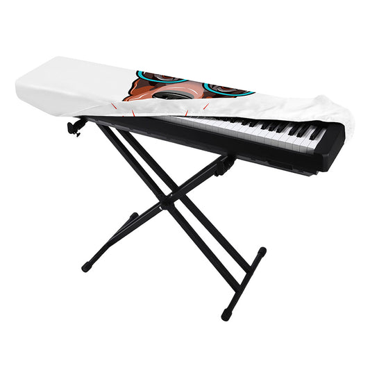 Dobermann With Glasses Print Piano Keyboard Cover