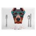 Dobermann With Glasses Print Placemat