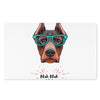 Dobermann With Glasses Print Polyester Doormat