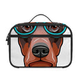 Dobermann With Glasses Print Portable Lunch Bag