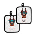 Dobermann With Glasses Print Pot Holders
