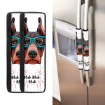 Dobermann With Glasses Print Refrigerator Handle Covers