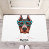 Dobermann With Glasses Print Rubber Doormat