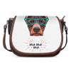 Dobermann With Glasses Print Saddle Bag