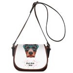 Dobermann With Glasses Print Saddle Bag