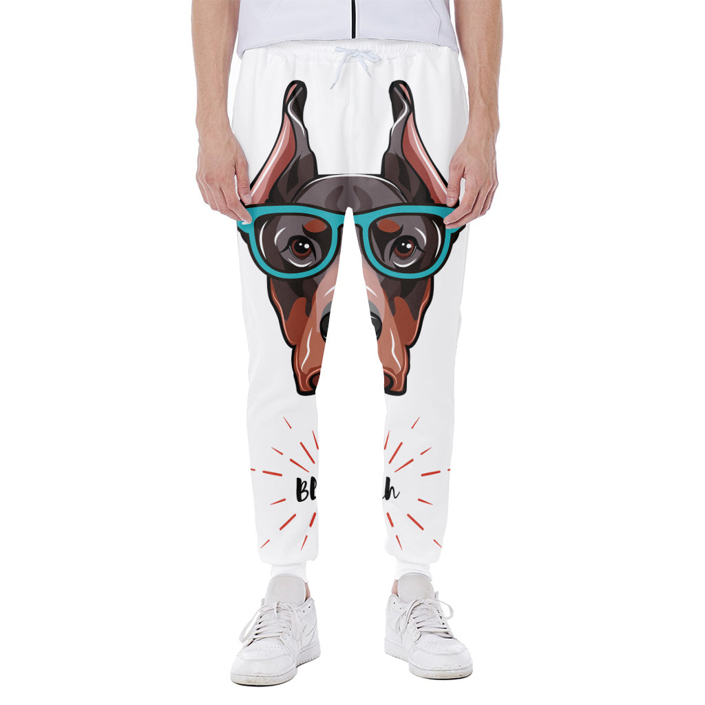 Dobermann With Glasses Print Scuba Joggers