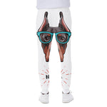 Dobermann With Glasses Print Scuba Joggers