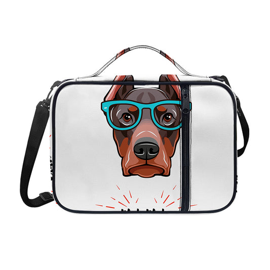 Dobermann With Glasses Print Shoulder Strap Bible Bag
