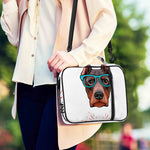 Dobermann With Glasses Print Shoulder Strap Bible Bag