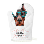 Dobermann With Glasses Print Single Oven Mitt