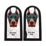 Dobermann With Glasses Print Skillet Handle Cover