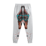 Dobermann With Glasses Print Sweatpants