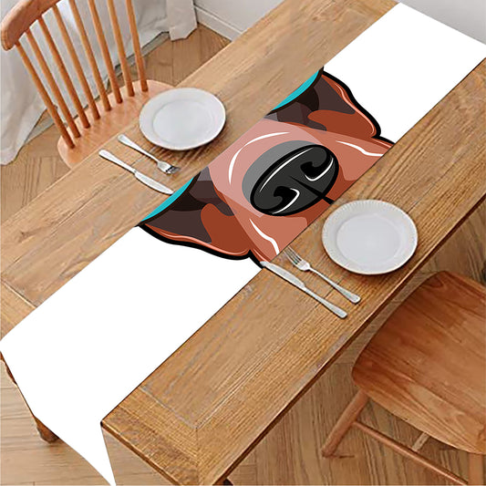 Dobermann With Glasses Print Table Runner