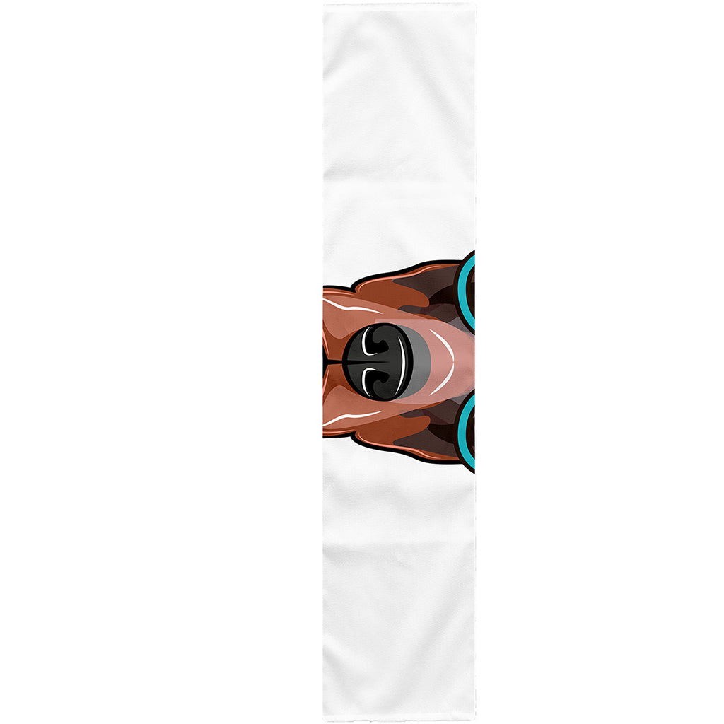 Dobermann With Glasses Print Table Runner