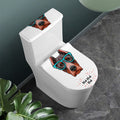 Dobermann With Glasses Print Toilet Lid And Tank Cover Set