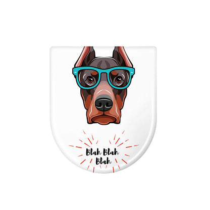 Dobermann With Glasses Print Toilet Lid Cover