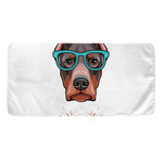 Dobermann With Glasses Print Towel