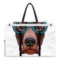 Dobermann With Glasses Print Utility Tote Bag