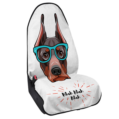 Dobermann With Glasses Print Waterproof Car Seat Cover