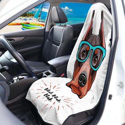 Dobermann With Glasses Print Waterproof Car Seat Cover