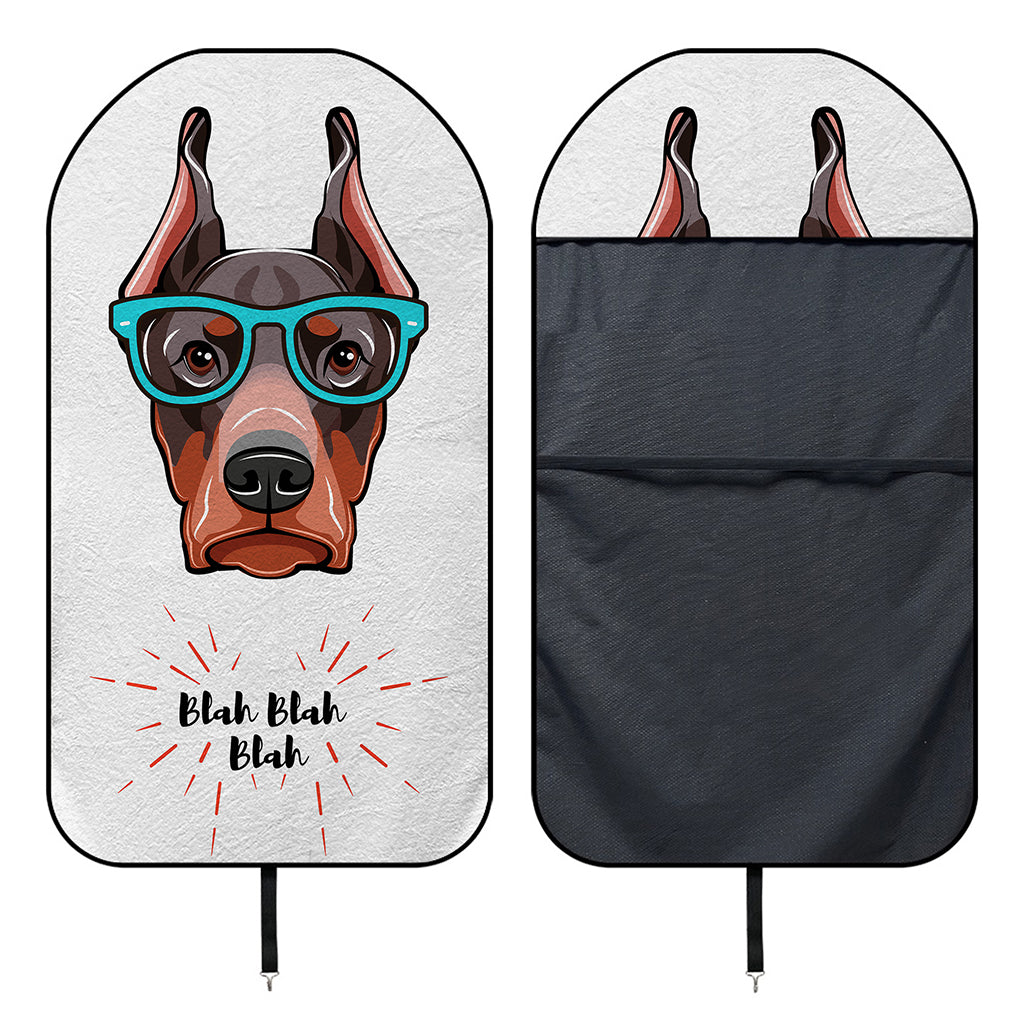 Dobermann With Glasses Print Waterproof Car Seat Cover