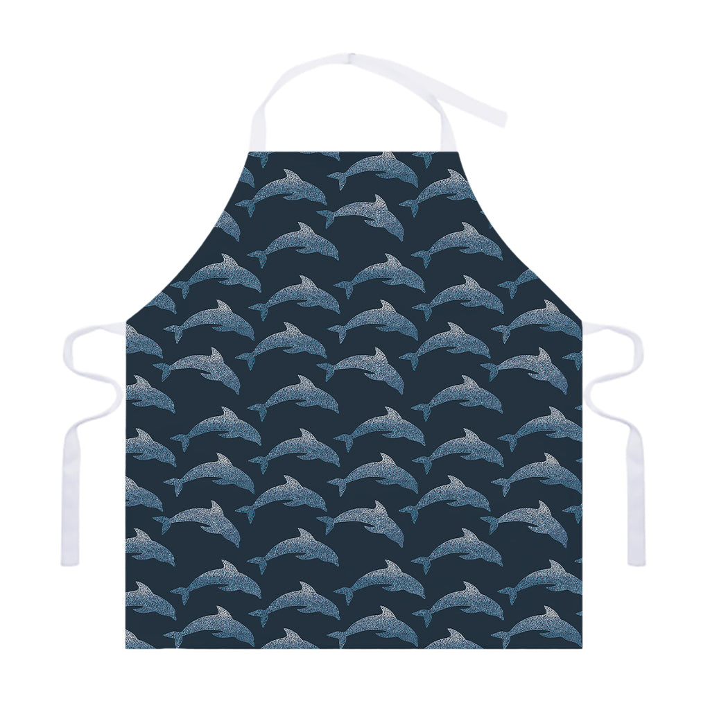 Dolphin Dot Pattern Print Adjustable Apron
