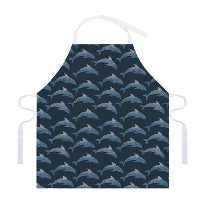 Dolphin Dot Pattern Print Adjustable Apron
