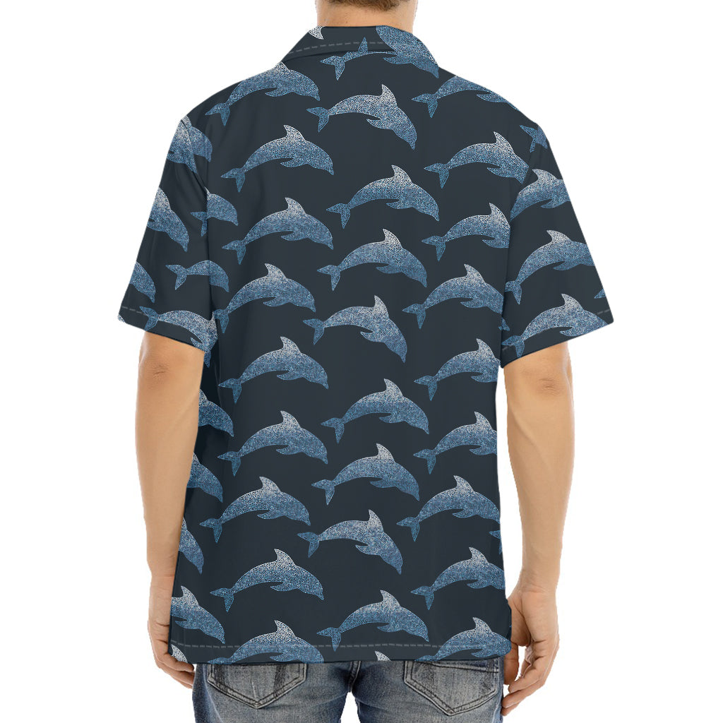 Dolphin Dot Pattern Print Aloha Shirt