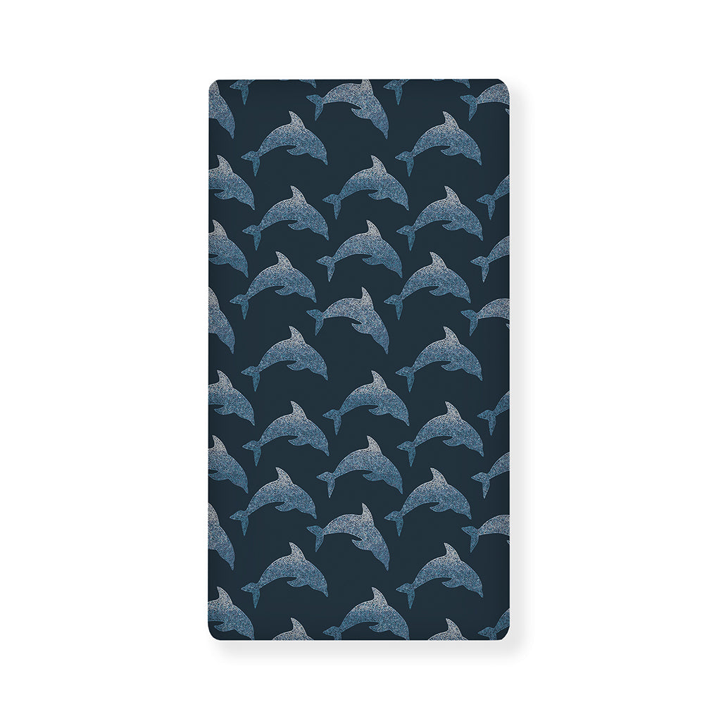Dolphin Dot Pattern Print Baby Crib Sheet