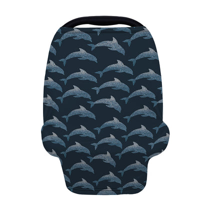 Dolphin Dot Pattern Print Baby Seat Cover