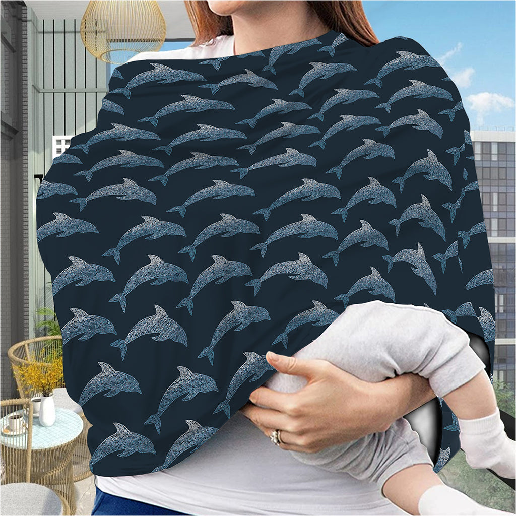 Dolphin Dot Pattern Print Baby Seat Cover