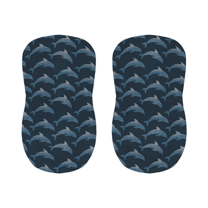 Dolphin Dot Pattern Print Bar Stool Covers