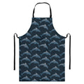 Dolphin Dot Pattern Print Bib Apron With Pocket