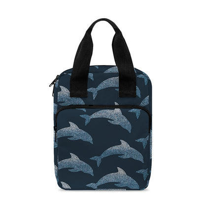 Dolphin Dot Pattern Print Bible Tote Bag